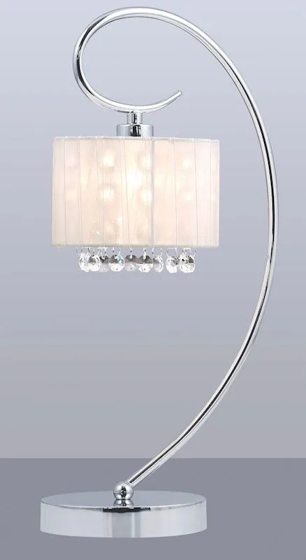 Span, klasyczna lampka biurkowa i gabinetowa, chromowana, E14, MTM1583/1 WH